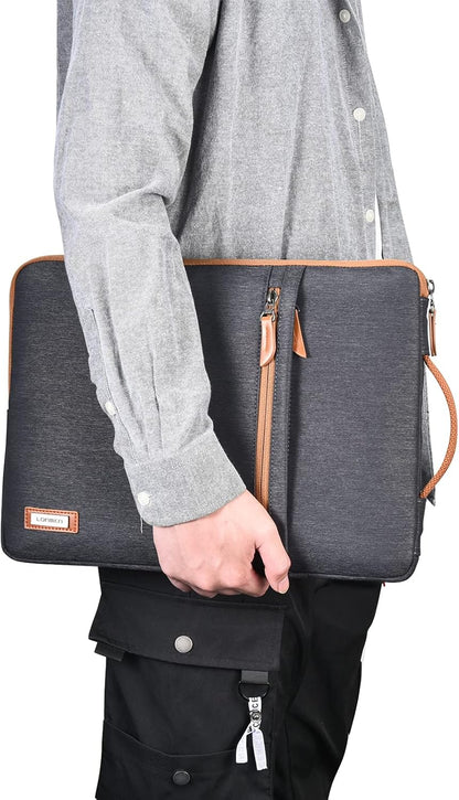 14 Inch Laptop Sleeve 360-Degree Protection & Water-Resistant with Retractable Handle, Laptop Bag for 14" Laptops (Lenovo/Acer/Asus/Dell/Hp), Macbook Pro 14, Black