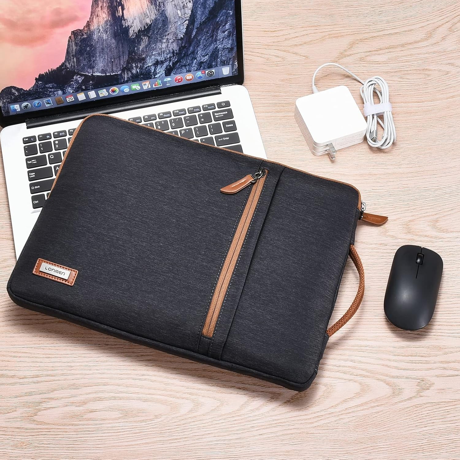 14 Inch Laptop Sleeve 360-Degree Protection & Water-Resistant with Retractable Handle, Laptop Bag for 14" Laptops (Lenovo/Acer/Asus/Dell/Hp), Macbook Pro 14, Black