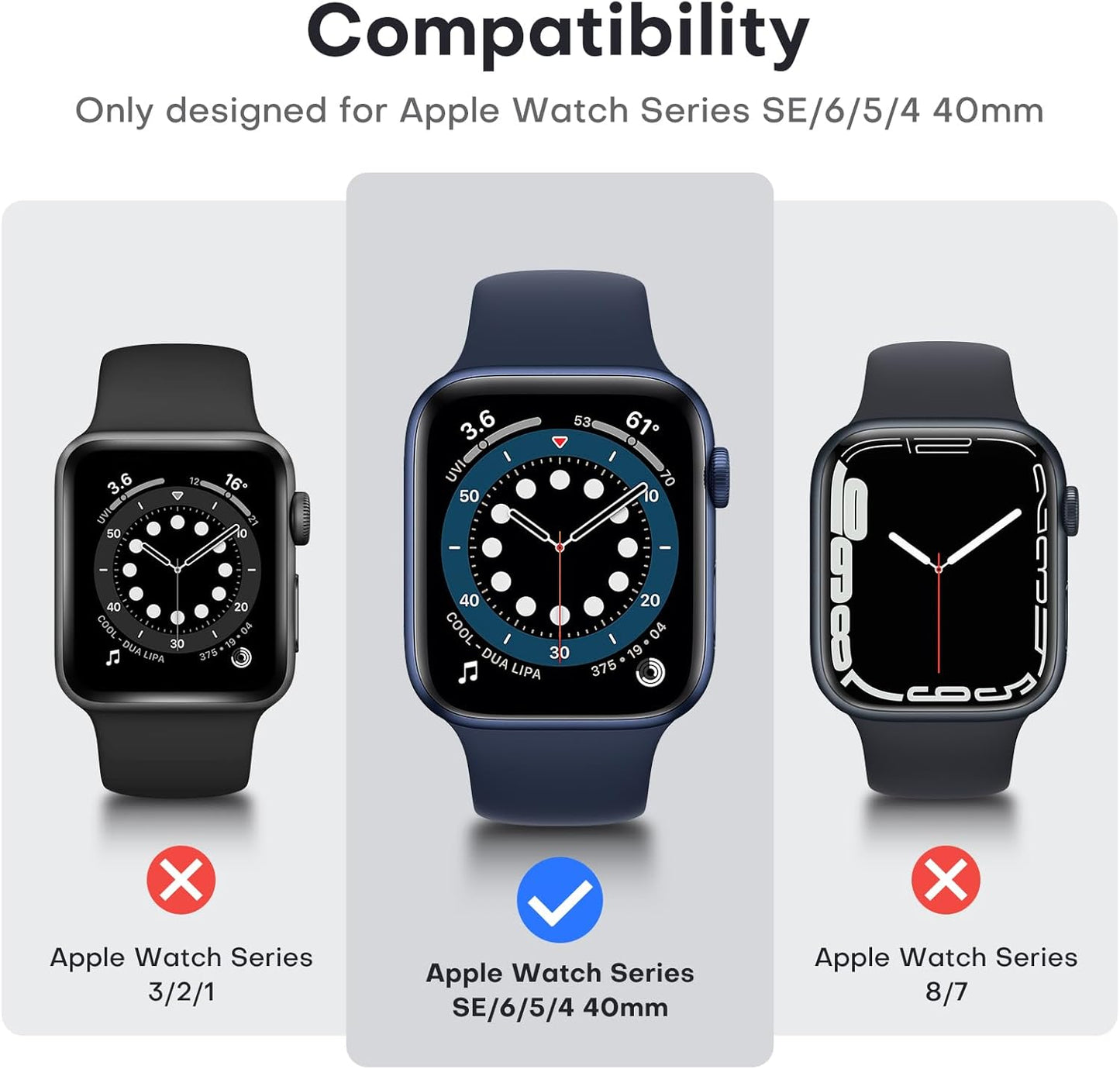 2 Pack Hard Case for Apple Watch Se/Se2/Se3/Series 6/5/4 40Mm, with PC Tempered Glass Screen Protector, Scristant Resistant, Overall Protection Slim Cover for Iwatch S6/S5/S4 40Mm, Blue
