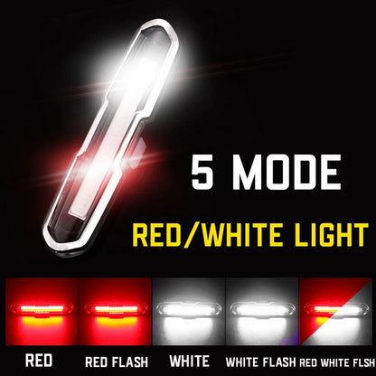 3 Color Bicycle Rear Light Rechargeable Cycling Tail Lamp Waterproof MTB Bike Warning Taillights for Running Riding Cycling