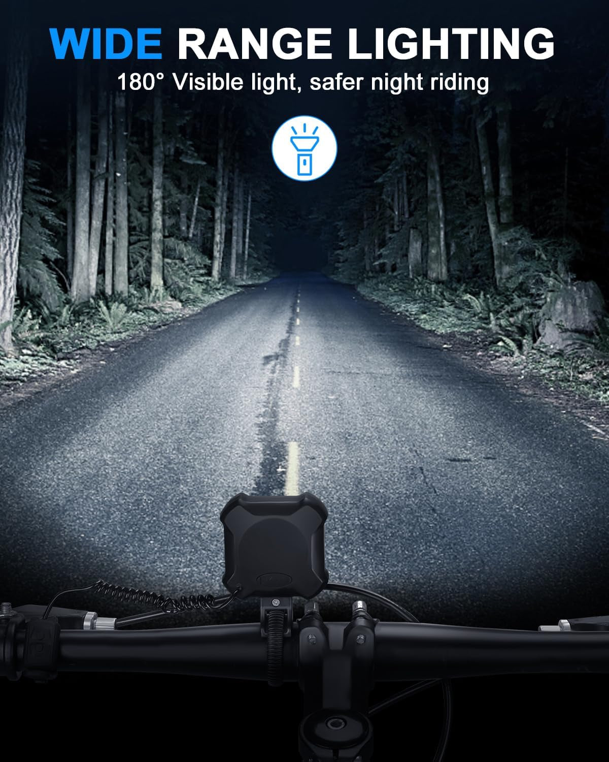 2-In-1 Bike Electric Horn with Headlight, 118Db Loud Bicycle Bell, 3 Light Modes, USB-C Rechargeable, IP65 Waterproof, DIY Customizable Ringtone Bike Bell for Mountain/Road Bike,Scooter,E-Bike